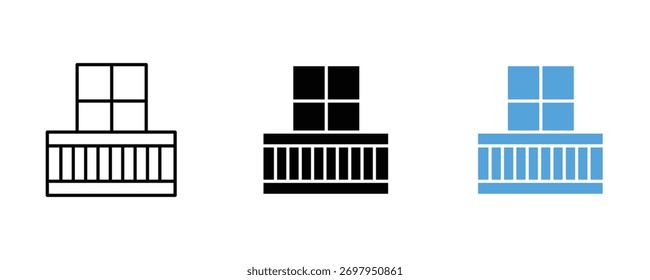 Conjunto de iconos de balcón sobre fondo blanco. Vector, diseño, edificio, casa, departamento, símbolo.