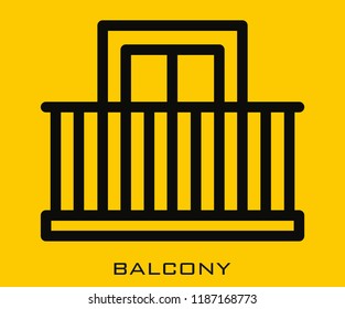Balcony icon signs