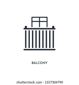balcony icon. simple element illustration. isolated trendy filled balcony icon on white background. can be used for web, mobile, ui.