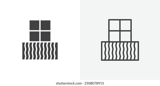 Balcony icon in solid and outlined style