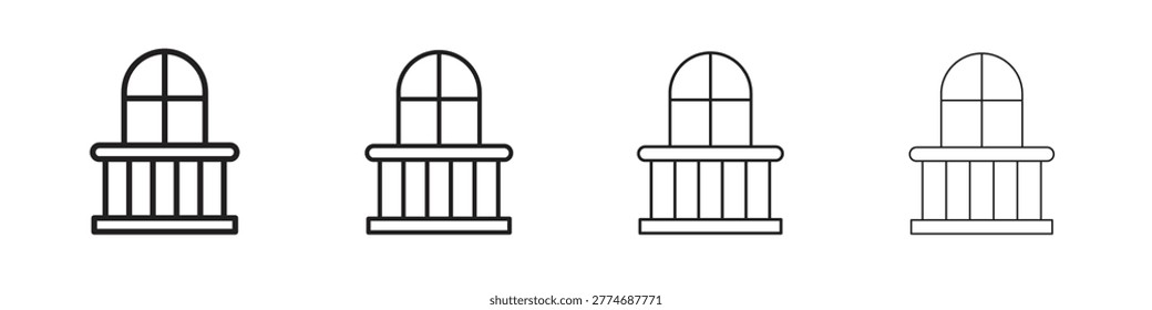 Balcony icon strokes collection in thin line.