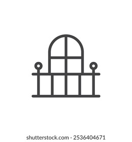 Balcony icon Thin outline art symbol