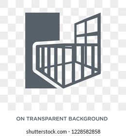 Balcony icon. Trendy flat vector Balcony icon on transparent background from Architecture and Travel collection. 