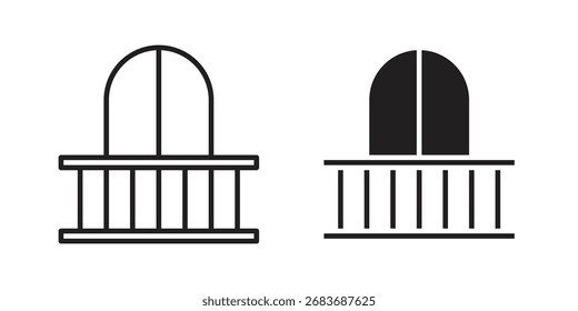 Icono de balcón. Vector plano y símbolos de línea. Gráficos de Vector.