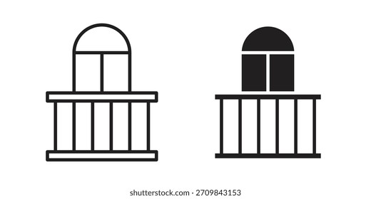 Icono de balcón Ilustración vectorial. Diseño plano. Símbolos de Vector de Diseño gráfico.