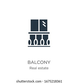 Balcony icon vector. Trendy flat balcony icon from real estate collection isolated on white background. Vector illustration can be used for web and mobile graphic design, logo, eps10