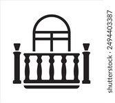 Balcony icon. Balcony window apartment home icon