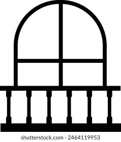 Balcony icon. Window home sign. Apartment terrace symbol. Building balconet logo. flat style.