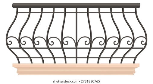 Balcony lattice railing. Wrought iron border element