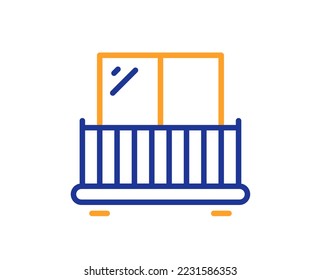Balcony line icon. Building balconet sign. Apartment terrace symbol. Colorful thin line outline concept. Linear style balcony icon. Editable stroke. Vector