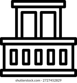 Vector de ilustración de icono de línea de balcón