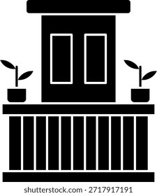 Diseño de icono de Vector de línea de balcón