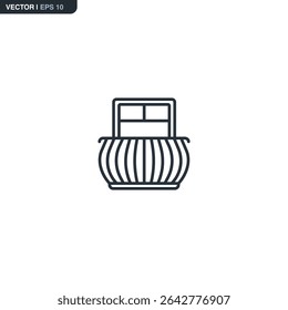 Varanda, sinal de estilo linear para conceito móvel e web design. Símbolo, ilustração de logotipo. Gráficos de vetor perfeitos com pixel
