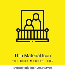 Icono de material amarillo brillante mínimo para el balcón