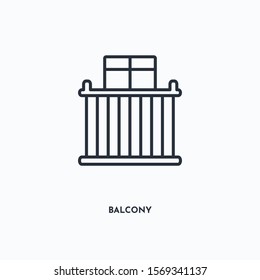 Balcony outline icon. Simple linear element illustration. Isolated line Balcony icon on white background. Thin stroke sign can be used for web, mobile and UI.