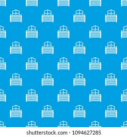 Balcony pattern vector seamless blue repeat for any use