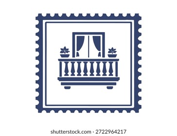 balcony postage stamp vector icon on a white background
Vector postage stamp on a white background