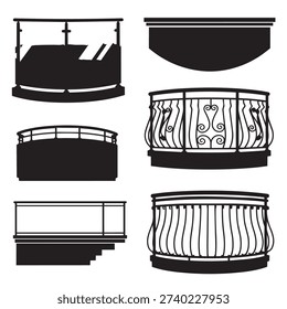Balcony railing and decor silhouettes