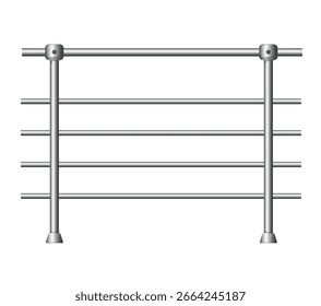 Balcony railing realistic style isolated on white background design concept. Vector graphic illustration