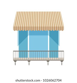 Balcony with shutters awning vector Illustration on a white background