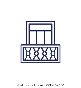 balcony, terrace line icon on white