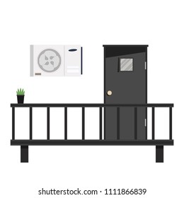 Balcony vector. compressor air. free space for text. wallpaper. background.