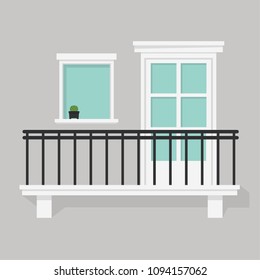 Balcony vector. free space for text. wallpaper. background.