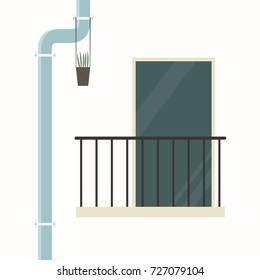 Balcony vector. free space for text.