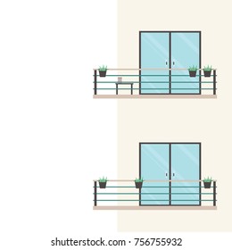 Balcony vector. free space for text.