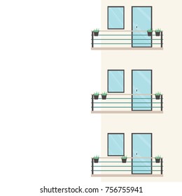 Balcony vector. free space for text. 
apartment vector.