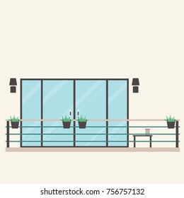 Balcony vector. free space for text.