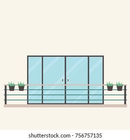 Balcony vector. free space for text.