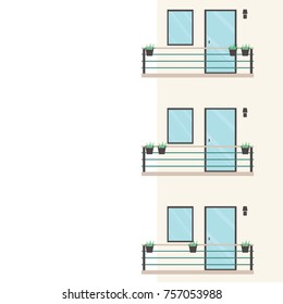 balcony vector. free space for text. apartment vector.