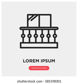balcony vector icon, house symbol. Modern, simple flat vector illustration for web site or mobile app