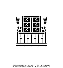 balcony vector icon. real estate icon solid style. perfect use for logo, presentation, website, and more. modern icon design glyph style