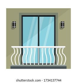 Balcony vector icon.Cartoon vector icon isolated on white background balcony.