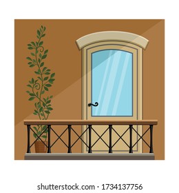 Balcony vector icon.Cartoon vector icon isolated on white background balcony.
