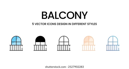 Conjunto de iconos de vector de balcón Ilustración de stock