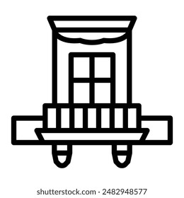 Balcony Vector Line Icon Design