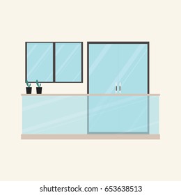 balcony vector on pastel color 