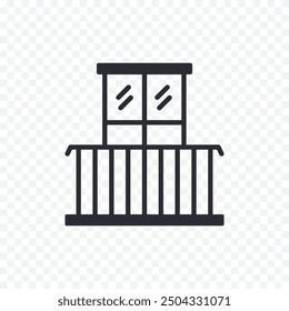 Balcony. Vector symbol of apartment terrace. Architecture, construction concept.