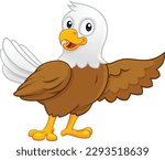 A bald or American eagle bird cute cartoon wildlife mascot