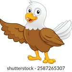A bald or American eagle bird cute cartoon wildlife mascot
