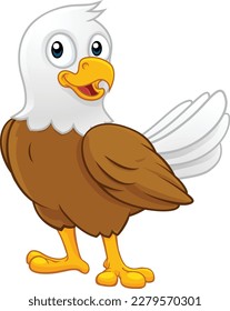 A bald or American eagle bird cute cartoon wildlife mascot