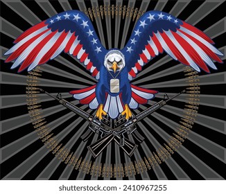 The Bald American eagle color tattoo