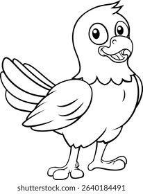 A bald or American eagle eagle, hawk or falcon cartoon coloring mascot illustration