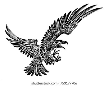 Bald American Eagle Swooping Side Claws Stock Vector (Royalty Free ...