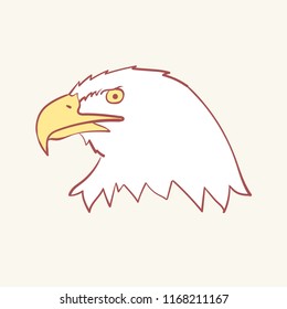 Bald american usa eagle mascot hand drawn style vector doodle design illustrations