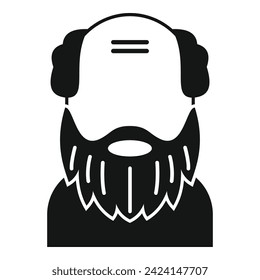 Icono de barba calva, simple vector. Corto gracioso. Retrato masculino adulto