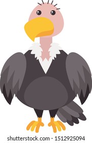 Bald bird, illustration, vector on white background.